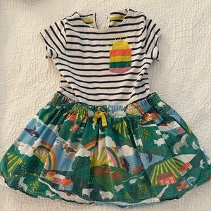 Mini Boden farm print play dress size 2 to 3 years.